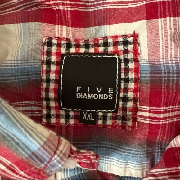 Five Diamonds Men’s Button Front Plaid Shirt - Picture 3 of 7